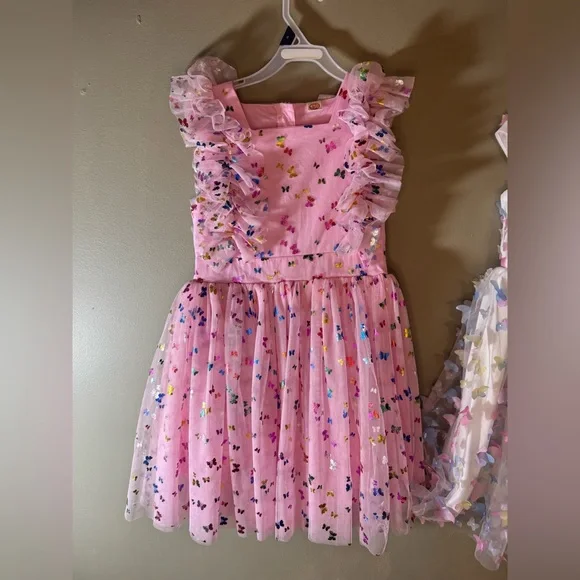 Set of 2 Beautiful Butterfly Kids Dresses - Picture 4 of 6